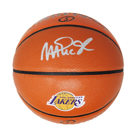Magic Johnson // Los Angeles Lakers // Signed Spalding Logo Game Series Replica NBA Basketball