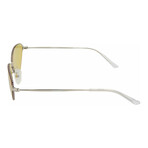 Balenciaga // Unisex Cat Eye Sunglasses // Silver + Yellow