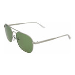 Balenciaga // Unisex Aviator Sunglasses // Ruthenium + Green