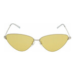 Balenciaga // Unisex Cat Eye Sunglasses // Silver + Yellow