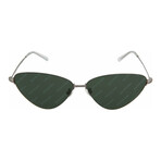 Balenciaga // Unisex Cat Eye Sunglasses // Ruthenium + Green