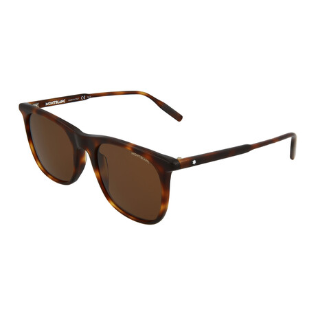 Montblanc // Men's Square Sunglasses V1 // Havana + Brown