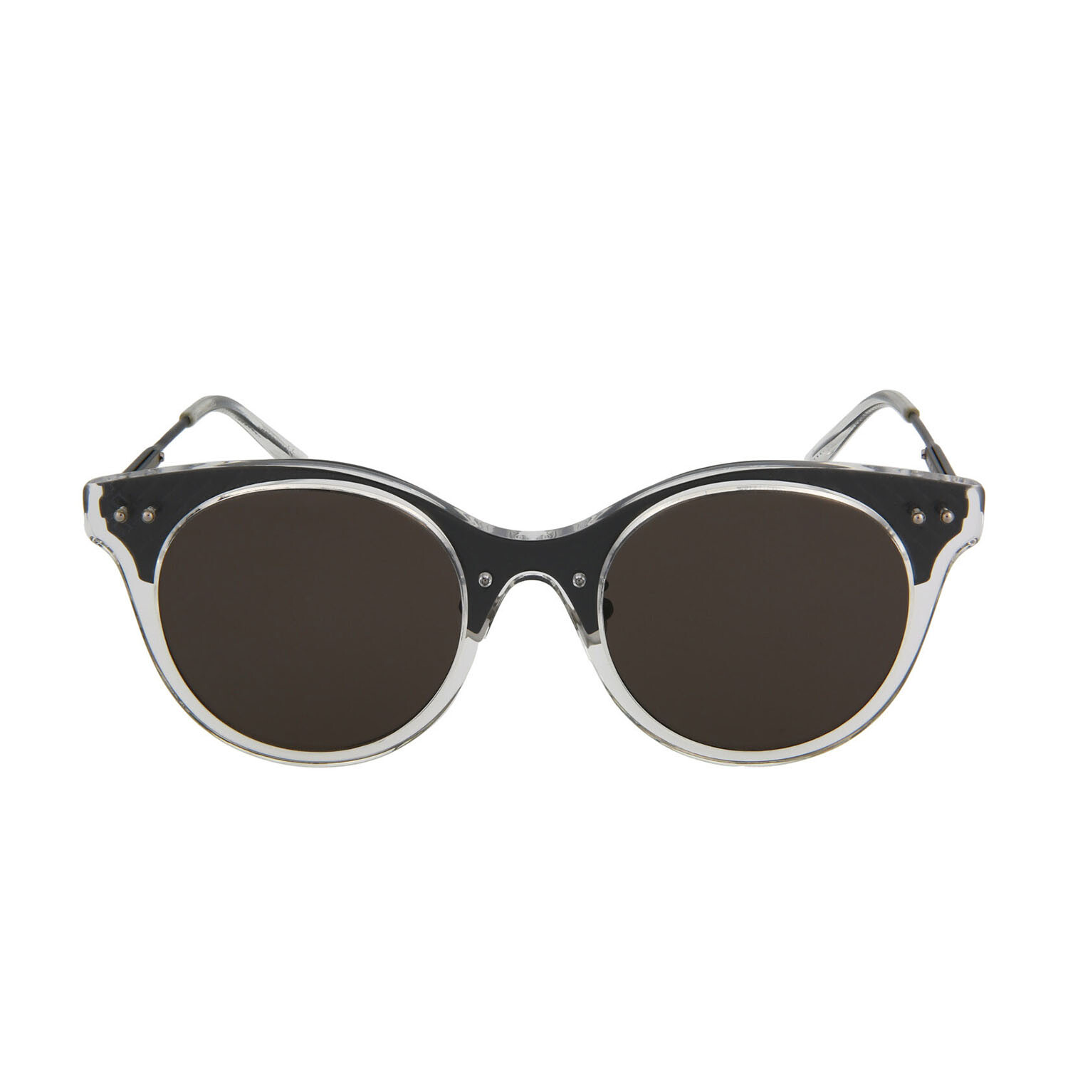 Bottega Veneta // Women's Round Sunglasses // Shiny Crystal - MadaLuxe ...