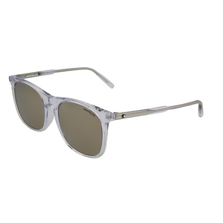 Montblanc // Men's Square Sunglasses // Crystal + White