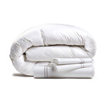 Penthouse Bundle // RDS All Season White Down Comforter 3-Piece Duvet Cover Set // Stone Stitching