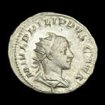 Roman Imperial Silver Antoninianus // Emperor Philip II. 3rd Century A.D.