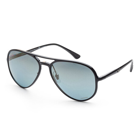 Unisex RB4320CH-601-J0 Polarized Sunglasses // Black + Blue Mirror + Gold