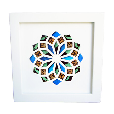 Ocean Colors Butterfly Wing Kaleidoscope // White