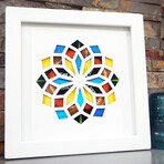 Bold and Vibrant Butterfly Wing Kaleidoscope Pattern // White