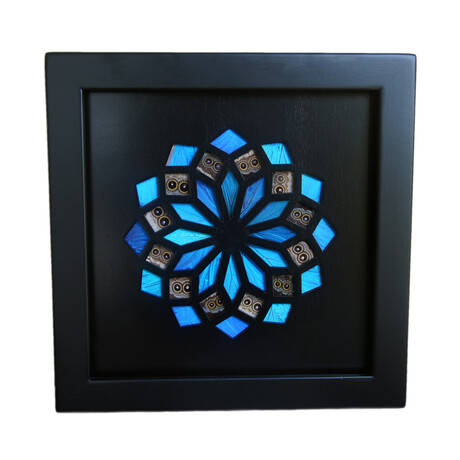 Shimmering Blue Morpho Butterfly Wing Kaleidoscope // Black