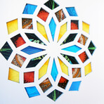 Bold and Vibrant Butterfly Wing Kaleidoscope Pattern // White