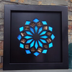 Shimmering Blue Morpho Butterfly Wing Kaleidoscope // Black