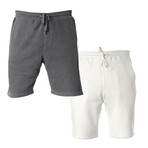 Pigment Dyed Shorts // Pack of 2 // Charcoal + White (2XL)