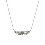 Lalique Scarabee 18k White Gold + Diamond + Cabochon Necklace  // Store Display