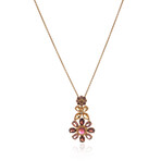 Lalique Psyche 18k Yellow Gold + Diamond + Garnet Necklace // Store Display