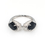 Lys 18k White Gold + Diamond + Onyx Ring // Ring Size 6.25 // Store Display