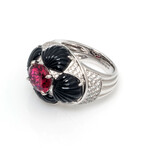 Adrienne 18k White Gold + Diamond Rubellite Ring // Ring Size 6.25 // Store Display