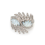 Lalique Vesta 18k White Gold + Diamond Mother Of Pearl Ring // Ring Size 5.5 // Store Display