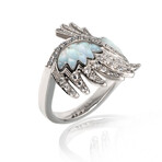 Lalique Vesta 18k White Gold + Diamond Mother Of Pearl Ring // Ring Size 5.5 // Store Display