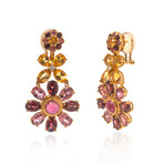 Lalique Psyche 18k Yellow Gold + Diamond + Tourmaline Earrings // Store Display