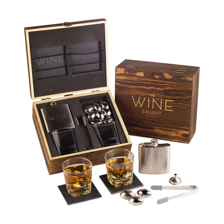 Whiskey Glasses + Football Chilling Stones Gift Set // 15-Piece Set