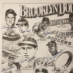 Brooklyn Dodgers Stars Multi-Signed Lithograoh // Signed