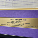 "Pistol" Pete Maravich // New Orleans Jazz 1977 // Game-Used Scoresheet // Framed
