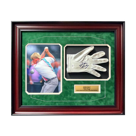 John Daly // Game Worn Golf Glove Display // Signed + Framed