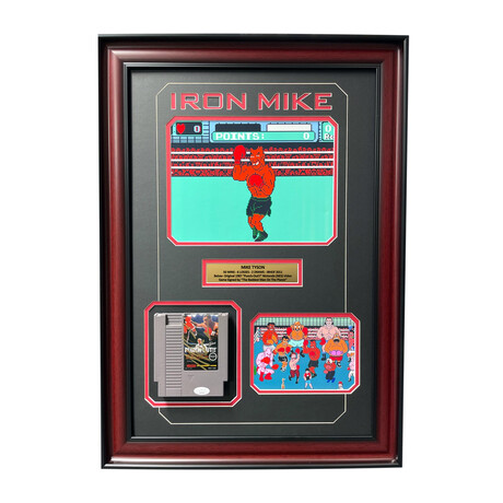 Mike Tyson // Signed + Framed Original Punch-Out NES Video Game Cartridge