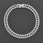 Stainless Steel Cuban Curb Chain Bracelet // 8mm (White)