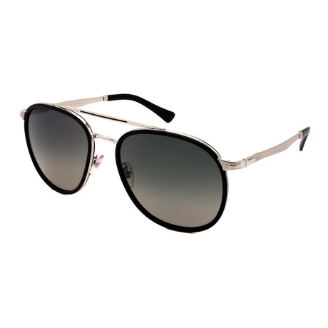 Persol // Men's PO2466S-518-71 Sunglasses // Silver + Black