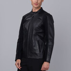 Bruce Leather Jacket // Navy (L)