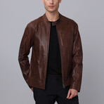 Monte Leather Jacket // Chestnut (XL)