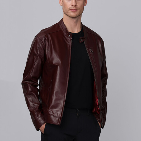 Carlos Leather Jacket // Bordeaux (2XL) - Basics&More Leather Jackets ...