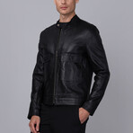 Quinn Leather Jacket // Black (XL)