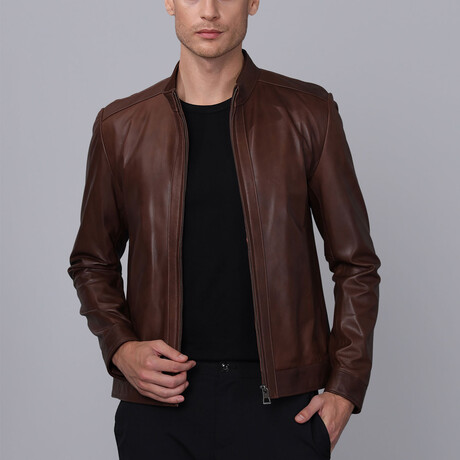 Frank Leather Jacket // Chestnut (S)