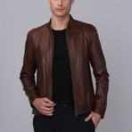 Frank Leather Jacket // Chestnut (XL)