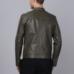 Max Leather Jacket // Dark Green (S)