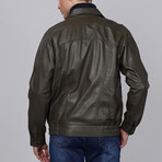 Marc Leather Jacket // Dark Green (XL)