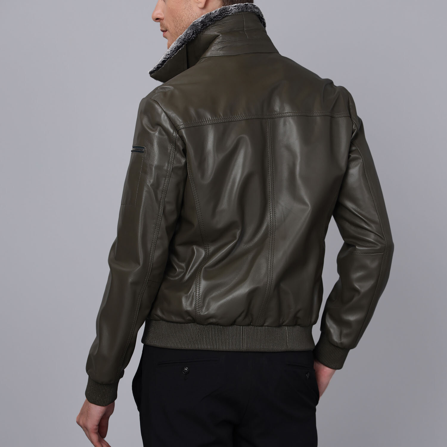 Danny Leather Jacket // Dark Green (XL) - Basics&More Leather Jackets ...