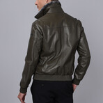 Danny Leather Jacket // Dark Green (L)