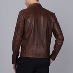 Frank Leather Jacket // Chestnut (3XL)