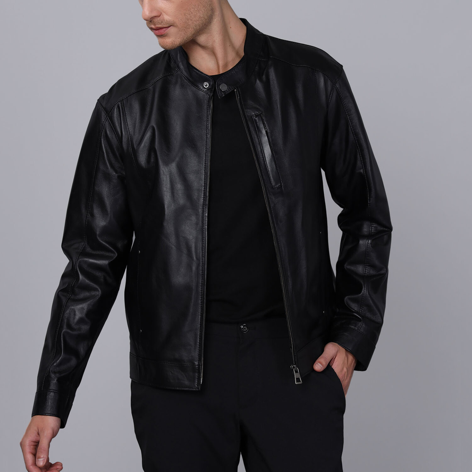 Phil Leather Jacket // Black (S) - Basics&More PERMANENT STORE - Touch ...