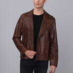 Allen Leather Jacket // Chestnut (XL)