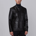 Logan Leather Jacket // Dark Brown (XL)