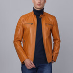 Ocean Leather Jacket // Camel (L)