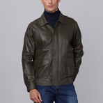 Marc Leather Jacket // Dark Green (S)