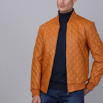 Pat Leather Jacket // Camel (3XL)
