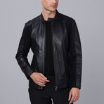 Bruce Leather Jacket // Navy (M)