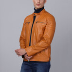 Ocean Leather Jacket // Camel (XL)